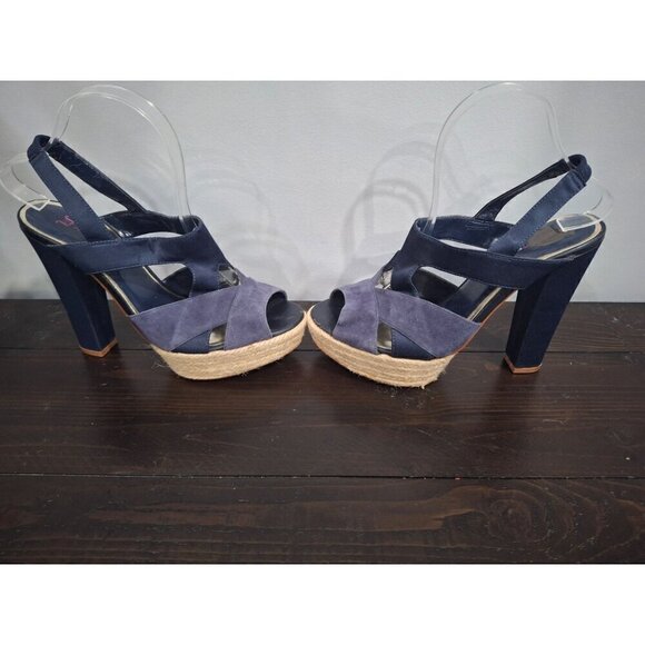 Just Fab Blue Strappy Pumps/Pre-owned, Sz 7 EUC - Picture 4 of 11